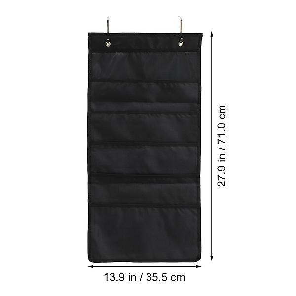 Filmappe Organiser Dørhængende Filmappe Organiser Stof Filmappe 5 Lommer Filmappe Holder Sort Black 71X35.5CM