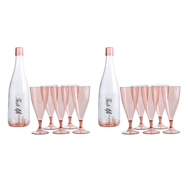 10 st Plast Vinglas Bar Bägare Champagneglas Kall dryck Juiceglas Cocktail Stemware med