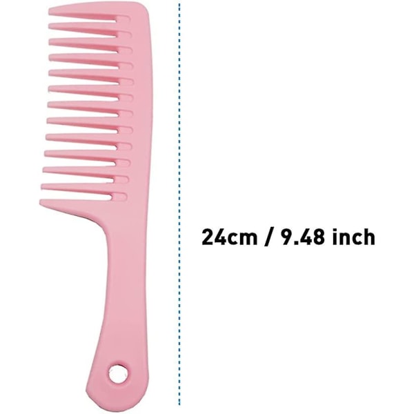 Hårkambsett Bredtannet Kam For Menn Kvinner (2 stk, Rosa+svart)