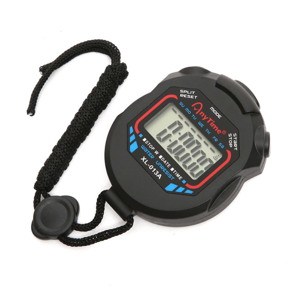 2 delar professionell digital stoppurstimer, handhållen LCD-kronograf Vattentät watch med larmfunktion för sporttränare och referent