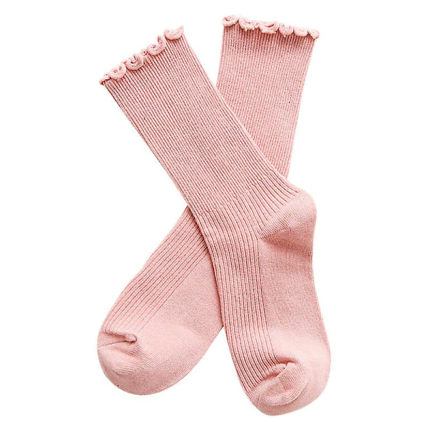 Slouch-sokker i bomull for kvinner iført, 8 par mellomrørsokker for kvinner med treører