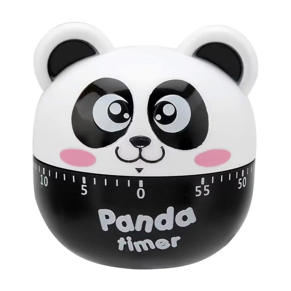 Mekanisk Elektrisk Sød tegneserie Panda Form Køkken Timer Dyrepåmindelse Nedtællingstimer til madlavning Timing Tool (1 stk, sort og hvid)