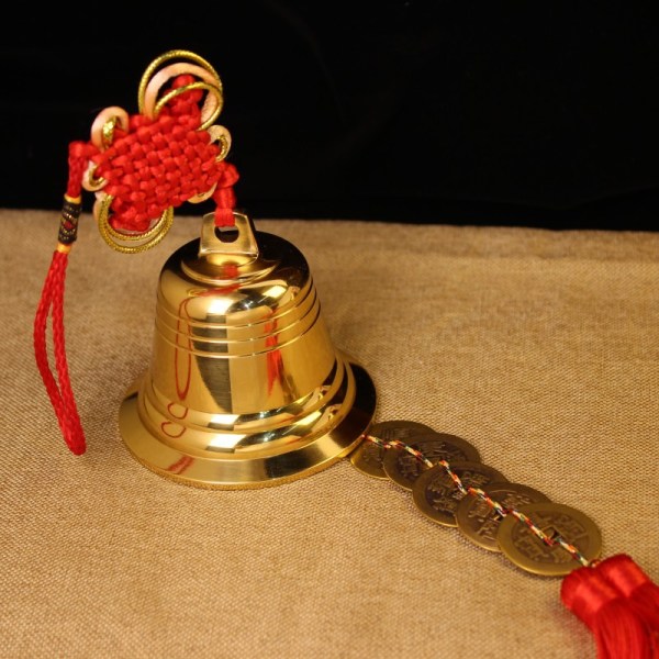 Kobberklokke,Wudi Kobber Pendant Pure Copper Bell Pendant,Kobber Bell Horn Kobber Ur Pendant,2 Pack