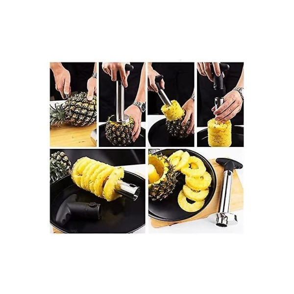 Pineapple Corer Slicer, Stainless Steel Pineapple Corer Tool For Household And Kitchen Use, With Sharp Blade(1pc, Black)