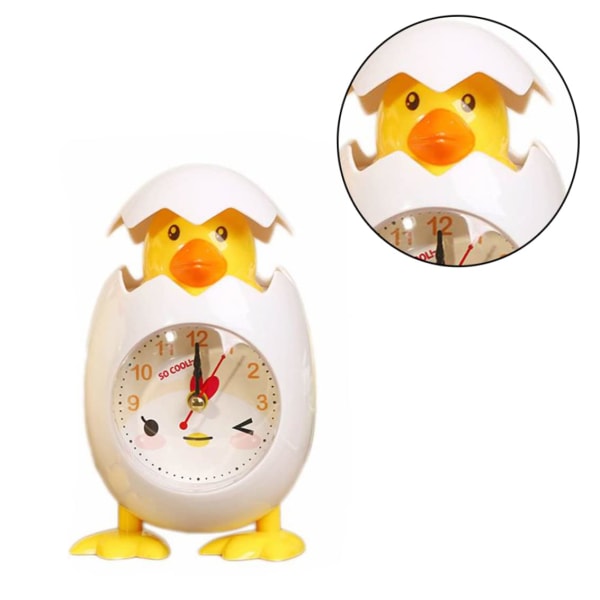 Barnevekkerklokke, Kylling Egg Vekkerklokke Tegneserie Skrivebords Klokke Søt Sengbordsklokke for Barn Gave Barn Soverom Hjem Decor