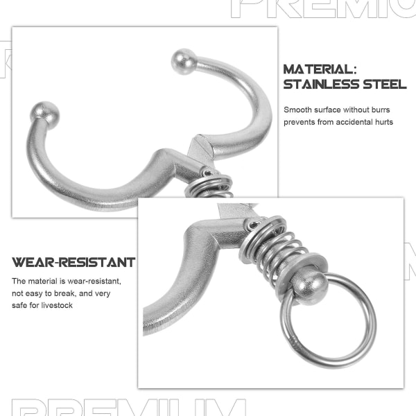 2 stk Kveg Nese Ring Rustfritt Stål Nese Ring For Kveg Metall Kveg Vår Nese Tang 14X9CM 14X9CM
