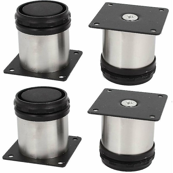 Sett med 4 Less Steel Kit Møbelbein - Justerbare - Runde - 50 X 50 Mm