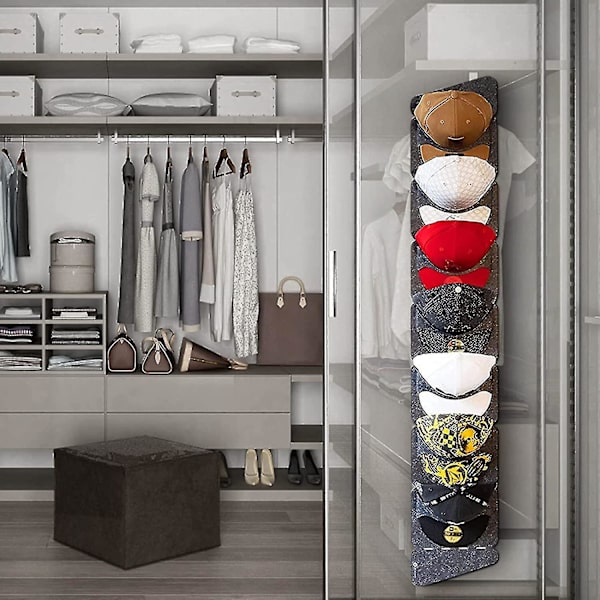 Baseball Cap Display Rack, Dør Bagvæg Non-woven Stor Hængende Hat Opbevaringspose Enkelt Række Single Row