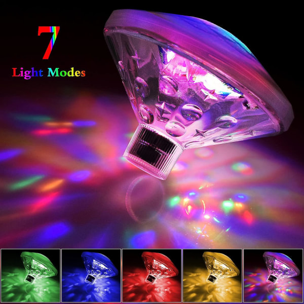 Flytande LED-lampor för badkar, jacuzzi, jacuzzi, vattentät discoljus, dekorativ lampa för bad, dammar, poolfester