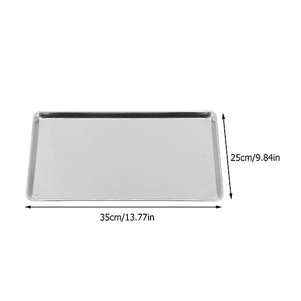 Rustfrit Stål Plade Rektangulær Plade Køkken Opbevaring Bakke Kold Nuddel Plade Bakke Sølv 35X25X1.5CM Silver 35X25X1.5CM