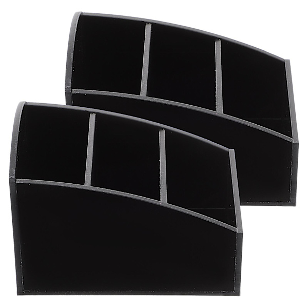2 stk. Teposeholder i akryl, Sukkerposeholder, Kaffebar-organisator, Skrivebords-kaffeposeholder, Svart1 Black 12.5X8.5X9CM
