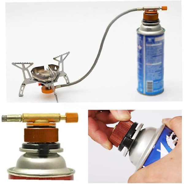 Camping Dyse Flaske Konverter Adapter Kobling Komfyrkobling For Butanbeholder Til Skrue Gasspatron (2 stk)