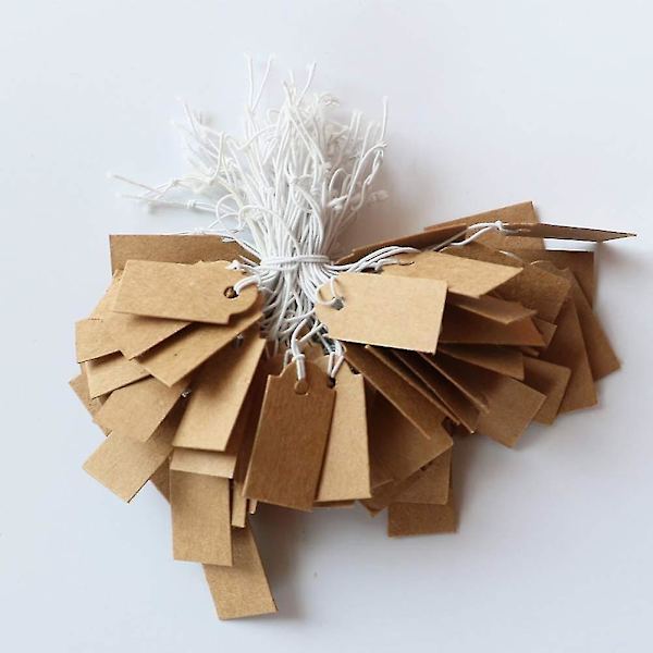 300 stk. Prislapper Skrivebare Blanke Merkingsetiketter 1,02 x 0,47 tommer Rektangel Smykke Etiketter Kraft Display Etiketter