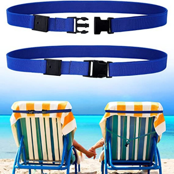 Handduksband Stolsklämmor Bättre Alternativ för Strandhanddukar, Pool & Kryssningsstolar (Elastiskt Tyg med Justerbar Spänne)