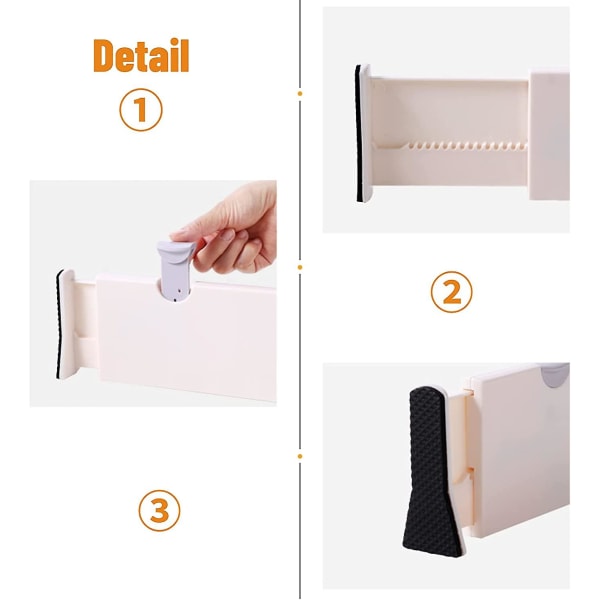 Låddelare (set om 4) Justerbara Lådarrangörer, (27,8 - 43,5 cm) Kökslådelare för Sovrum, Låda, Kontor