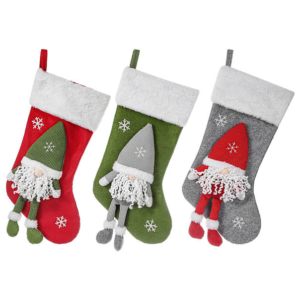 Julstrumpor att hänga upp, 2-pack julstrumpor för familjesemester och andra tillfällen