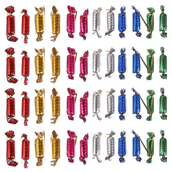 72 stk Julegodteri Pynt Juletre Ornament Juldekorasjon For Hjem Butikk Assorterte Farger 8X1.5CM Assorted Color 8X1.5CM