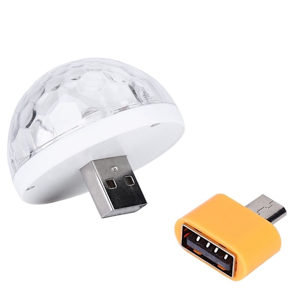 5V 5W RGBW Mini USB Discolampe med Mobiltelefonadapter (for Android)_RY