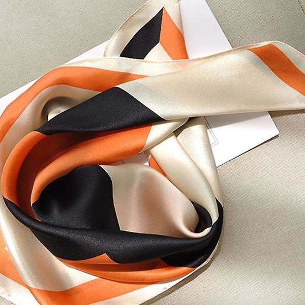 Silk Feel -huivi Keskikokoinen Neliö Satiinihuivi Naisille Oranssina Orange