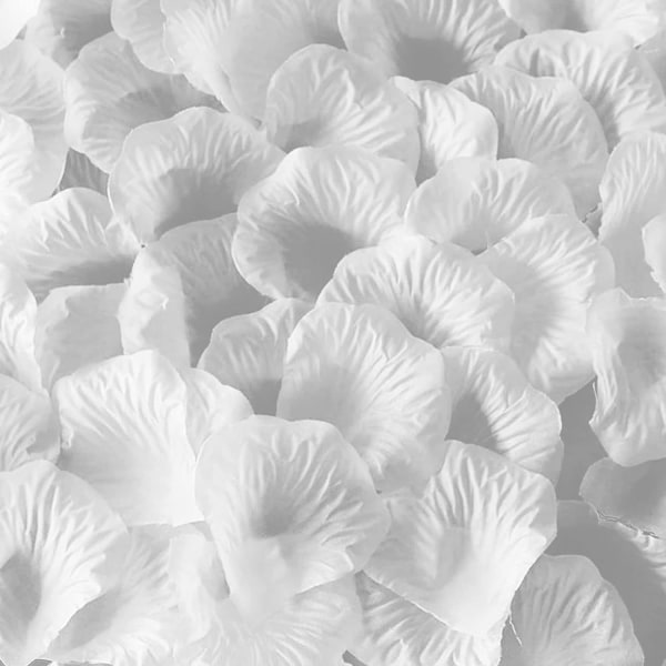 3600 stk hvide silke rosenblade, kunstige blomsterblade, bryllup blomsterdekorationer, til en speciel aften, Valentinsdag, forlovelsesfest