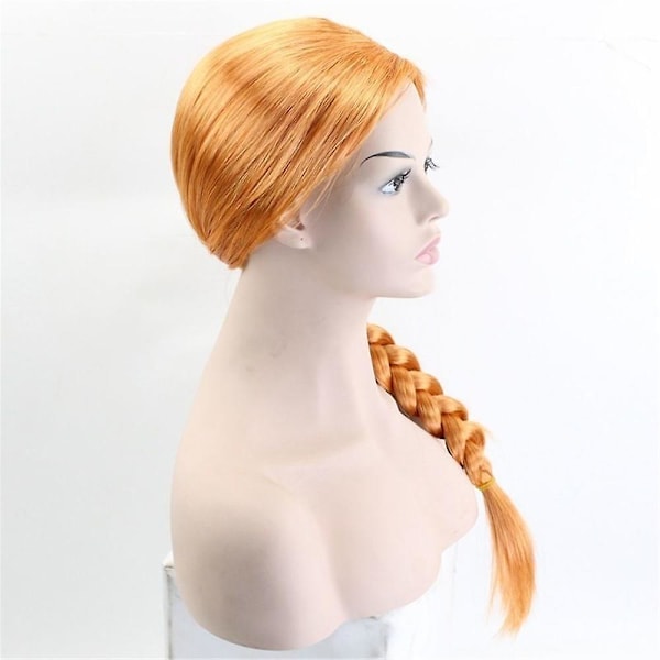 Halloween Shrek Dame Prinsesse Fiona Parykk Monster Finona Rollespill Oransje Brun Flettet Hårparykk Cosplay Tilbehør_ryy