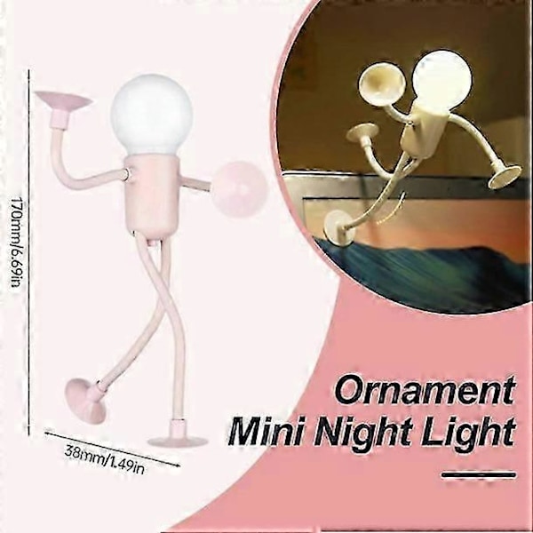 Nattlampe Formendringsbar Morsom Lyspære Mann DIY Lamper 2025 Nyeste Søte black
