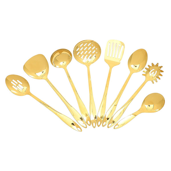 Kastrullset Värmebeständiga Köksredskap Vändare Spatel Rostfritt Köksredskap Guld 36.2X7.2c Golden 36.2X7.2cm