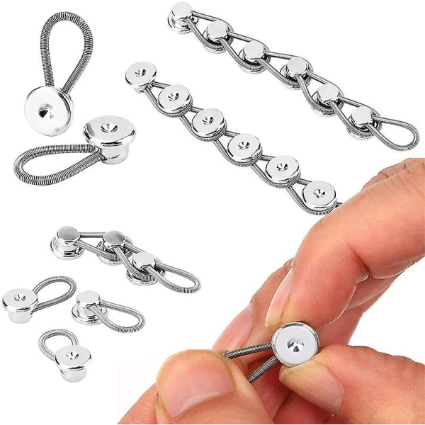 24 stk. 10 mm Metall Elastiske Krageforlengere Knappeforlengere For Skjorte Kjole Bukser Jakke Krager