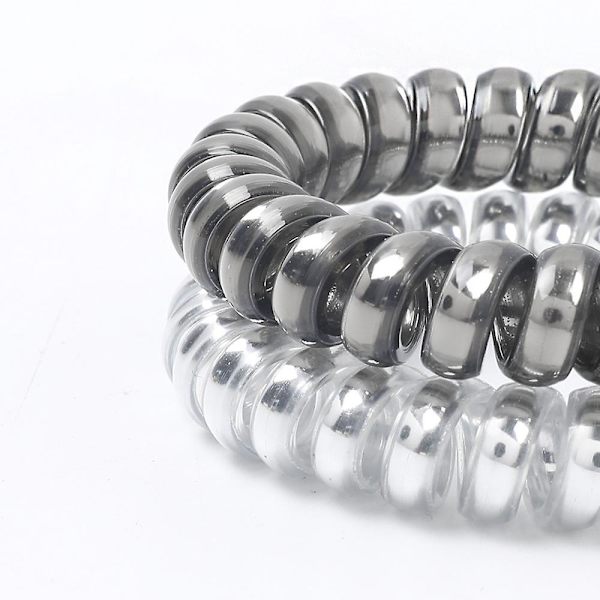 Spiral Hårelastikker og Elastisk Tyk Elastik, Spiral Hårelastikker Telefonledning Hårelastikker og Hårflettet Elastisk Elastik til Kvinder (16 stk, Sølv+guld+kobber+sort)