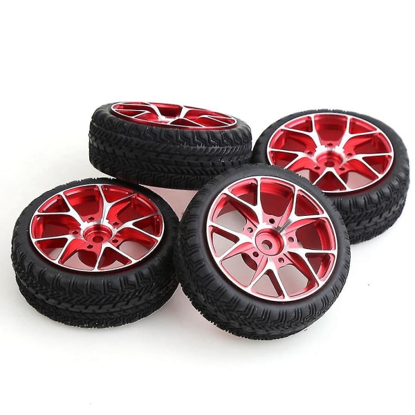 4 stk Metallfelger Gummi Dekk Kompatibel Med 1/10 RC Vei Drift Touring Bil Sakura Traxxas Hpi Redcat, 5