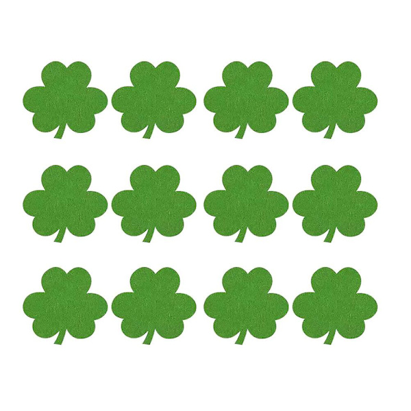 12 stk. St. Patricks Dag Kløver Underkopper Kop Puder Til Hjem Restaurant (grøn)Grøn10x10cm Green 10x10cm