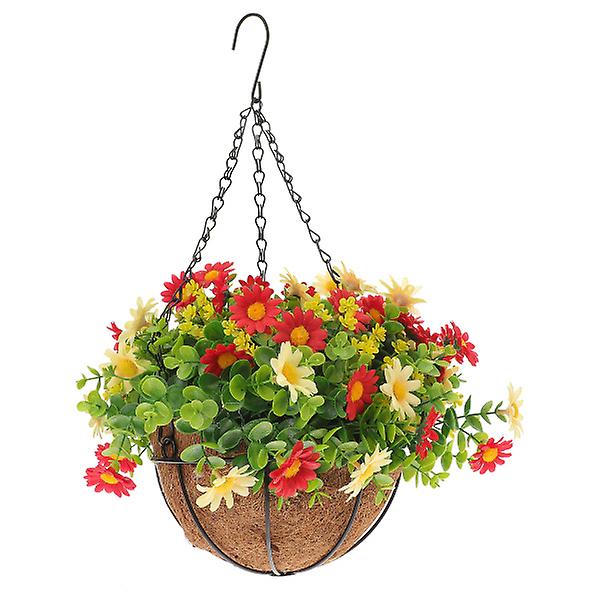 Keinotekoinen Rattan-Riippuva Kukkakori Kasvien Riippuva Kori Kukkakontti Keltainen 25x25x48cm Yellow 25x25x48cm