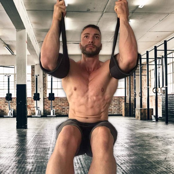 Hængende Armstropper til Abdominal Træningsmaskiner med D-ringe - Riv-resistente Fitnessstropper - Par af Abdominal Stropper til Pull-Up Bar