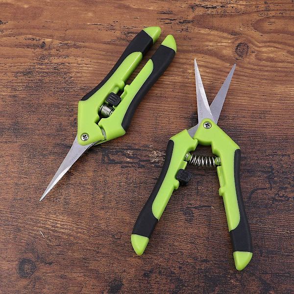 Sæt med 2 Procureable Steel manuelle saks i professionelt rustfrit stål (grøn)
