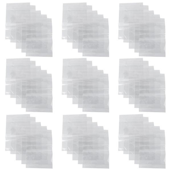 300 st Glas Snacksbehållare Plast Cellopåse Självhäftande Förslutningsbara Påsar Transparent Cellofanpåsar White 20x12cm