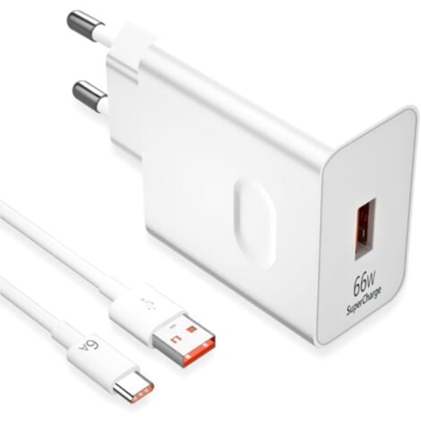 66W Supercharge Hurtiglader for Honor 200 Lite 90 Lite Magic6 Lite, 66W Supercharge Lader med 6A USB C Kabel 1m for Honor Magic6 6Pro Magic7 Lite H
