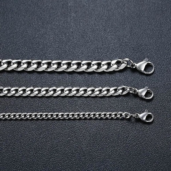 Mænd Simpel Rustfrit Stål Cuban Link Kæde Halskæder Til Mænd Smykker Solid Guld Farve Gave Sekssidet Slibning Cuban Armbånd