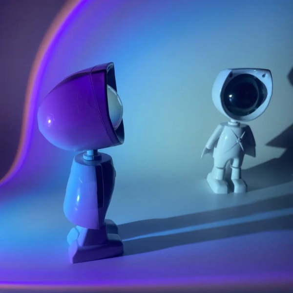 Rymdfarare Uppladdningsbar Solnedgångslampa Projektor, 7 Färger LED Nattlampa Solnedgångsprojektor Sollampa Astronaut Projektor för Sovrum