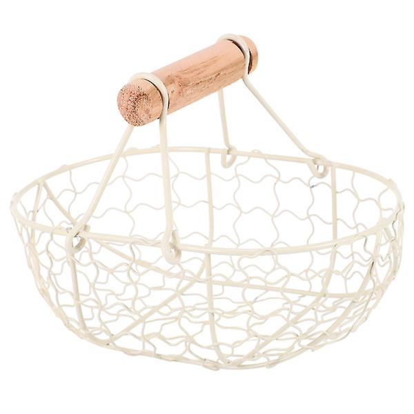 Dekorativ Fruktkorg för Skrivbord Multifunktionell Äggjärnkorg För Dagligt Bruk Beige 18X13X12CM Beige 18X13X12CM