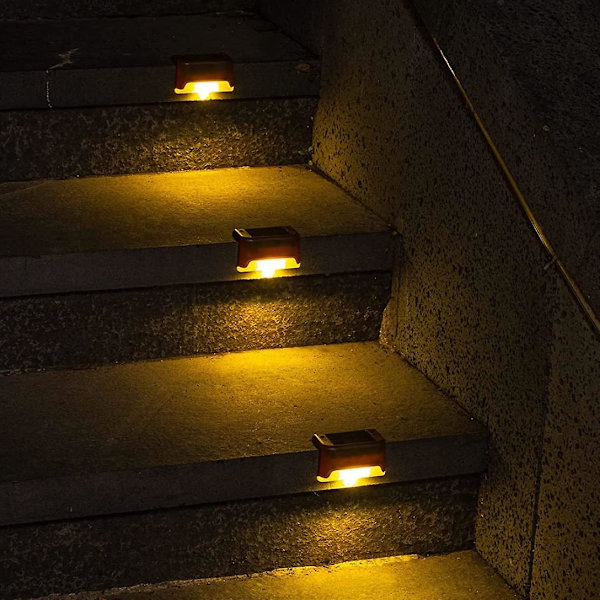 Solbelysning för Utomhus, 1-pack, Vattentäta LED-Solbelysning för Utomhus Patio, Däck, Trappor, Gräsmatta och Uppfart (Varmvit) Ljus