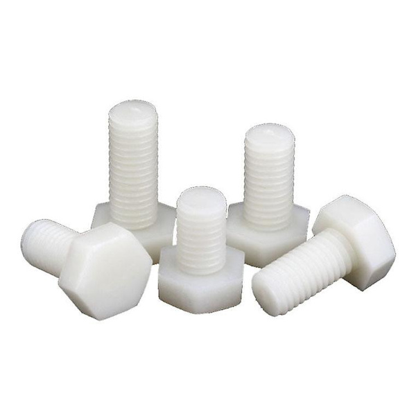 Sekskantet Hode, (pp), M10 X 70mm, Plastbolter, Muttere & Skiver, - Skruer 20stk Hvit