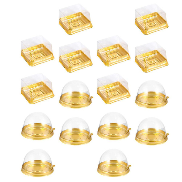 100 stk Praktiske Månekageæsker Runde Dæksel Emballageæsker (gyldne)Golden7.8x7.8x3.4cm Golden 7.8x7.8x3.4cm