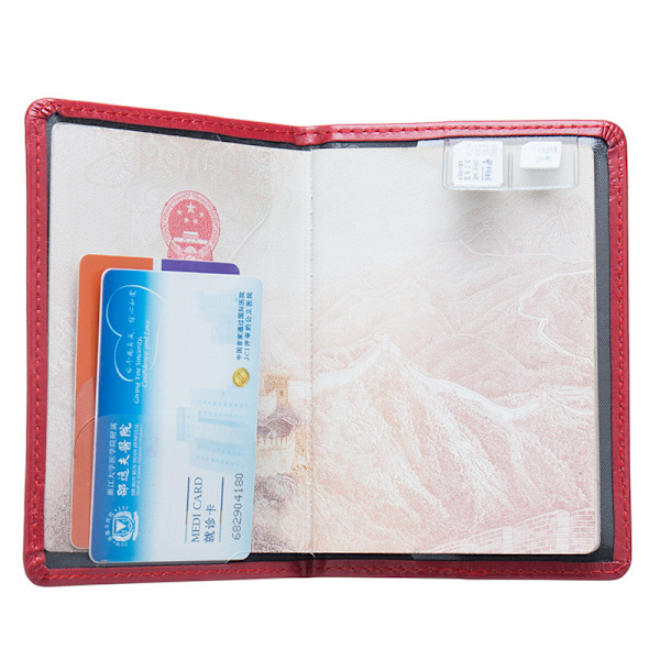 Passdeksel og Vaksinekort Holder Combo, Passholder med Vaksinekortlomme (2 stk)  Lett og Høy Kvalitet PU Lær