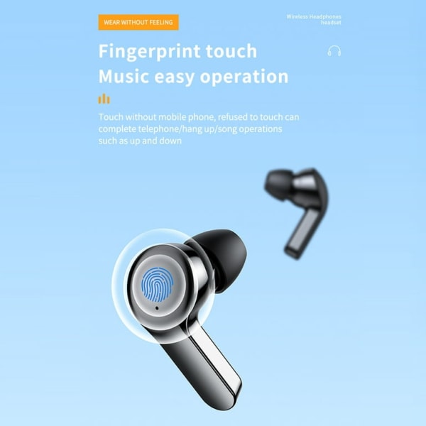 Transparent trådlös Bluetooth 5.3 hörlurar Hörlurar med mikrofon och USB+PD Type-C laddare 33W Ehuebsd för iPhone Samsung