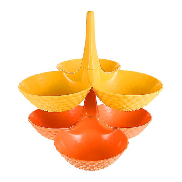 2pcs Candy Dish Living Room Home Fruit Plate Snack Plate Creative Modern Fruit HolderOrange25X25X4.5CM