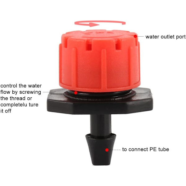 100 stk. Dryp-vanding Drypper, Have-Emitter Sprinkler Dyser, 360° Justerbar Automatisk Dryp Vanding til Planter