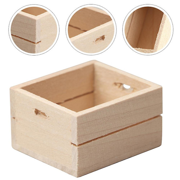 2 st Fruktdekor Mini Leksakskorgar Bröllopsringfodral 1:12 Mini Matlek Korg Mini Grönsakskorg Beige 3,9X3,4CM Beige 3.9X3.4CM