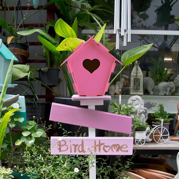 2 Pakk DIY Ubehandlet Tre Fuglehus Bygg og Mal Ditt Fuglehus i Hage, Kunst Håndverk Treleker for Jenter Gutter