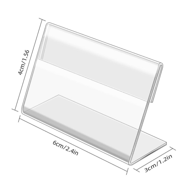 50 stk Mini Akryl Skilt Display Holder, Visitkort Holdere Lille Display Stativ Til Kontor Supermarked Hotel