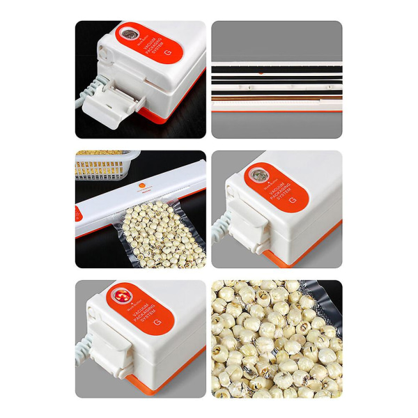 1 stk Husholdningsautomatisk Vakuumforsegler Elektrisk Madbevaringsemballagemaskine Med EU-stik (orange)OrangeEU-stik Orange EU Plug